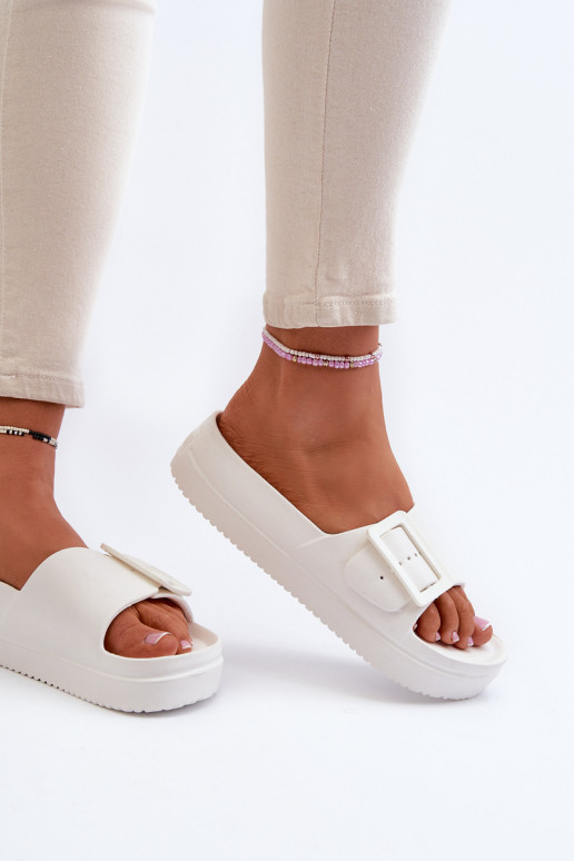 Infradito leggere con plateau con fibbia Big Star NN274A661 colore bianco