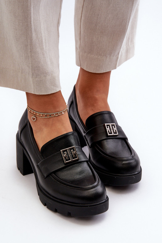 scarpe con tacco largo con ornamenti in colore nero Ranunca scarpe con tacco largo con ornamenti in colore nero Ranunca