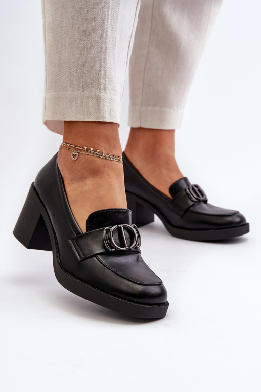 scarpe col tacco con ornamenti in Nedarea nera