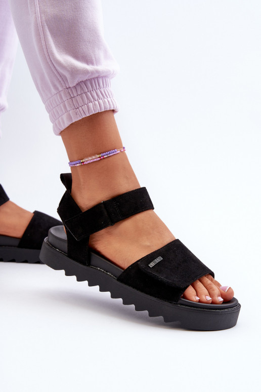 Sandali in camoscio con plateau Big Star NN274700 nero