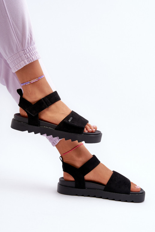 Sandali in camoscio con plateau Big Star NN274700 nero