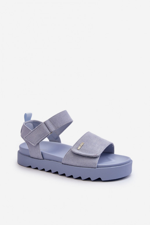 Sandali in camoscio con plateau Big Star NN274706 blu