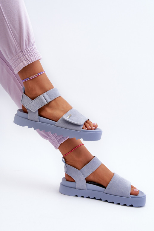 Sandali in camoscio con plateau Big Star NN274706 blu