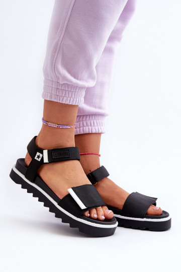 Sandali da donna con plateau Big Star NN274778 colore nero