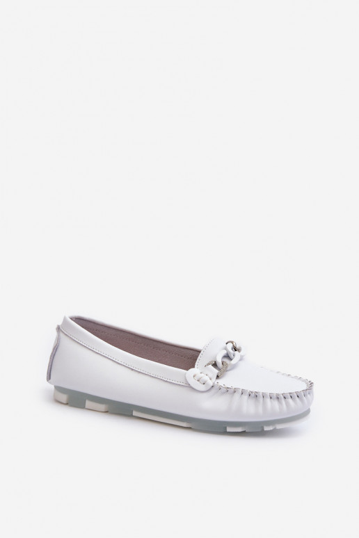 mocassini da donna con ornamenti colore bianco S.Barski LR339