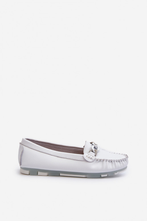 mocassini da donna con ornamenti colore bianco S.Barski LR339