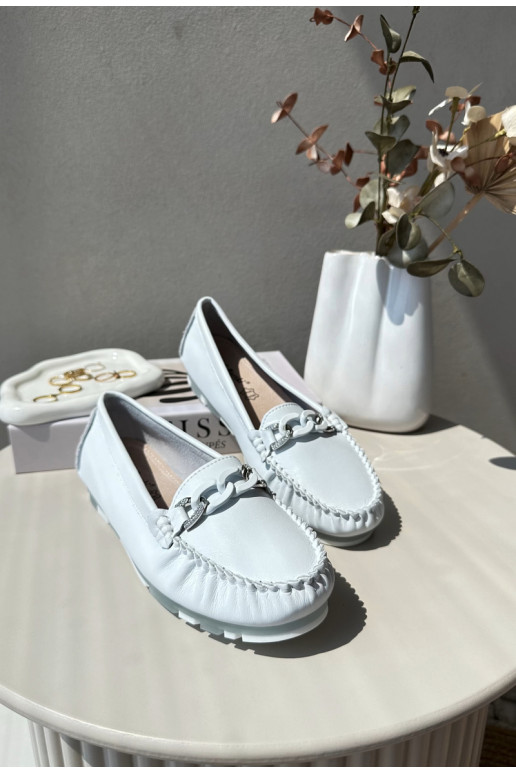 mocassini da donna con ornamenti colore bianco S.Barski LR339