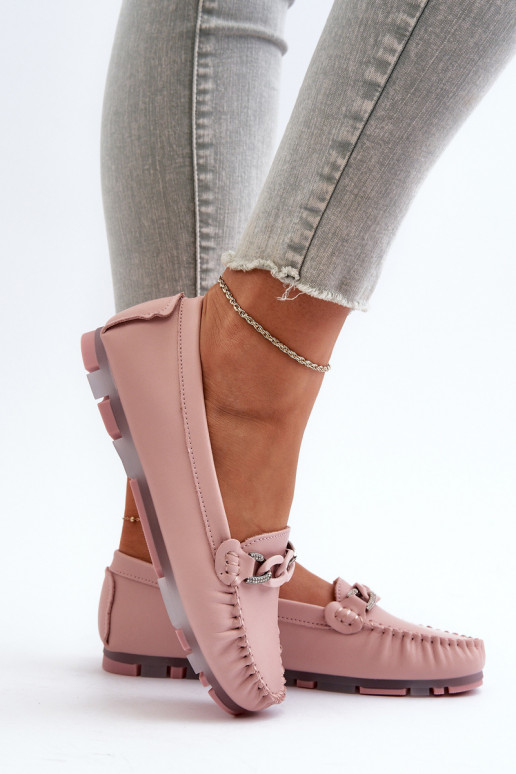 mocassini da donna con ornamenti colore rosa S.Barski LR339