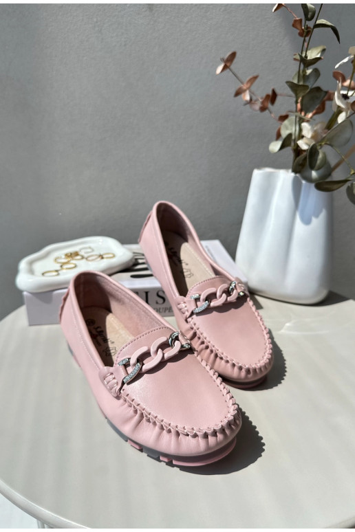 mocassini da donna con ornamenti colore rosa S.Barski LR339