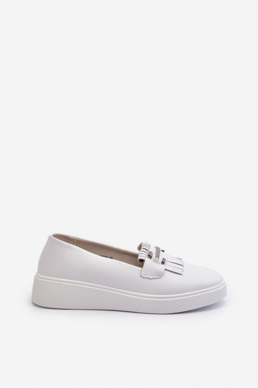 mocassini da donna con plateau colore bianco S.Barski LR590