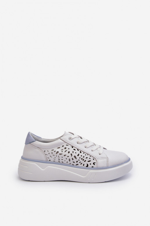 con elementi traforati Scarpe modello sneakers con plateau in colore bianco Peilaeno