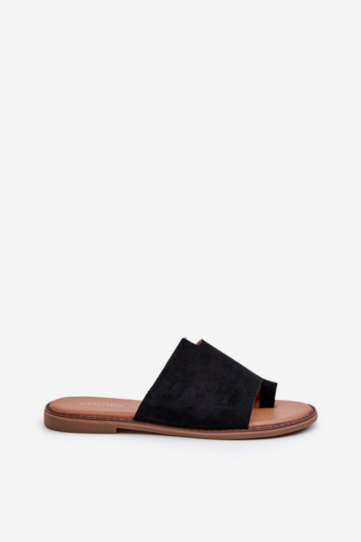 pantofole in pelle scamosciata colore nero Amite