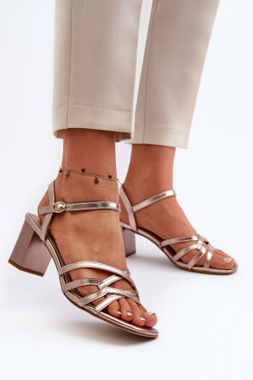 Sandali con tacco da donna Sergio Leone SK065 colore oro