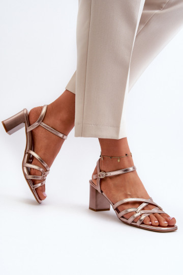 Sandali con tacco da donna Sergio Leone SK065 colore oro 2
