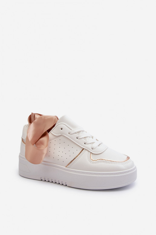 Scarpe modello sneakers con plateau in colore bianco Tessama