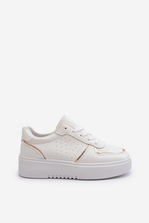 Scarpe modello sneakers con plateau in colore bianco Tessama