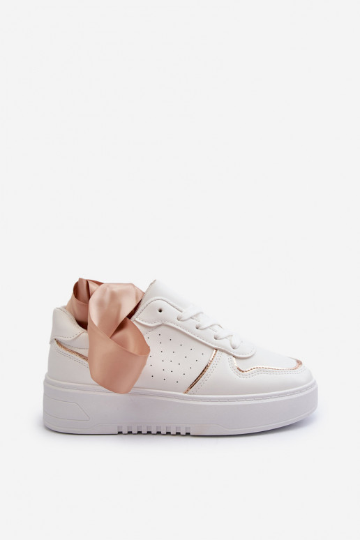 Scarpe modello sneakers con plateau in colore bianco Tessama
