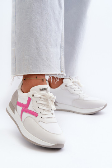 Scarpe modello sneakers con plateau INBLU IN000362 colore bianco