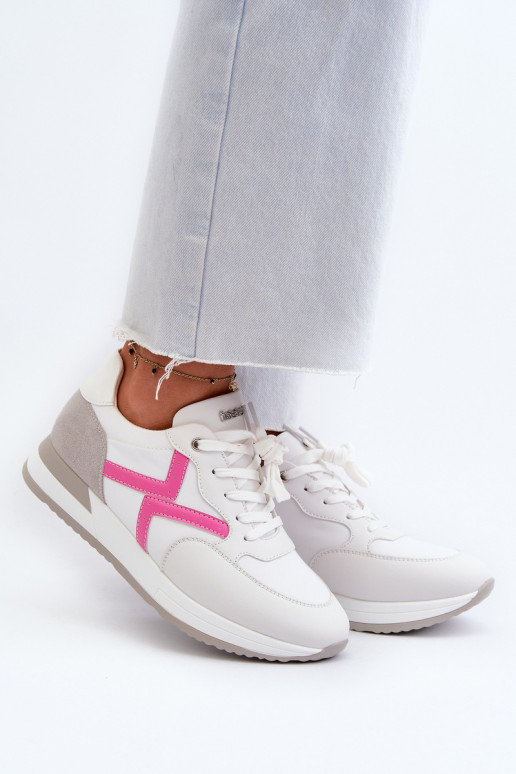 Scarpe modello sneakers con plateau INBLU IN000362 colore bianco