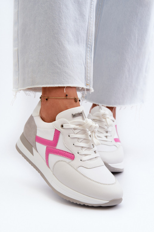 Scarpe modello sneakers con plateau INBLU IN000362 colore bianco