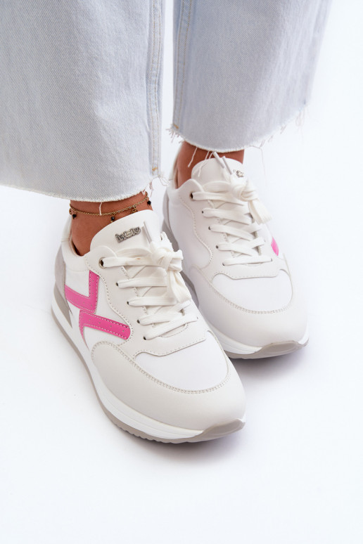 Scarpe modello sneakers con plateau INBLU IN000362 colore bianco