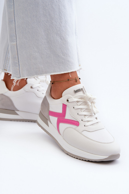 Scarpe modello sneakers con plateau INBLU IN000362 colore bianco