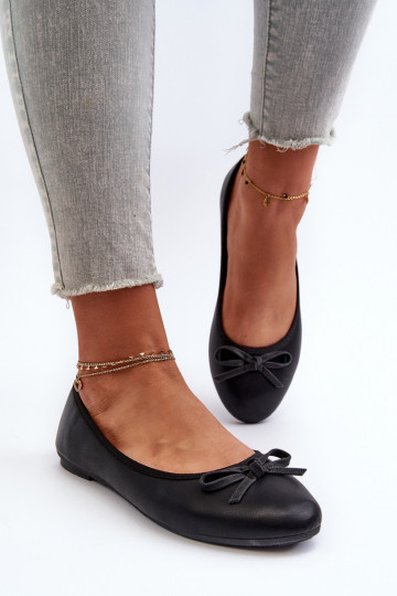 Ballerine Eko con nastri in colore nero Sandelal
