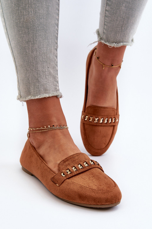 Mocassini lucidi con catene in Aredilla marrone Mocassini lucidi con catene in Aredilla marrone