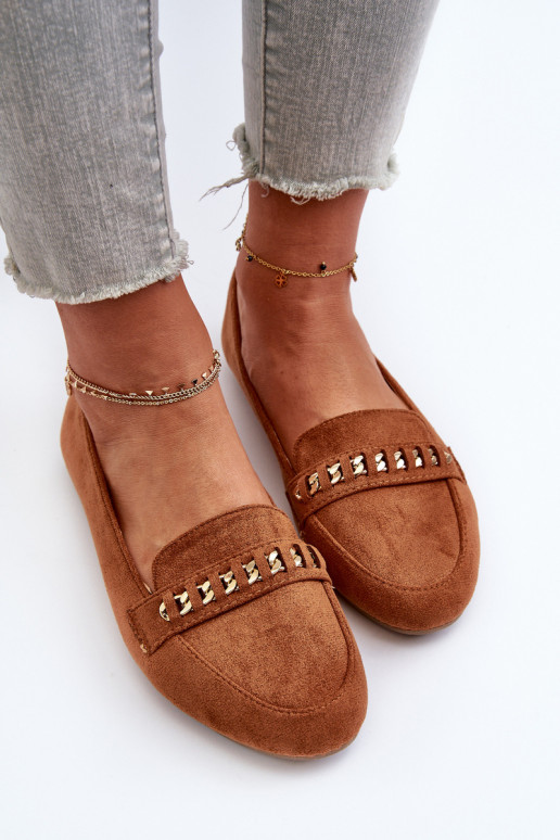 Mocassini lucidi con catene in Aredilla marrone Mocassini lucidi con catene in Aredilla marrone