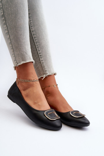 Ballerine con ornamenti in ecopelle nere Enicoria 2