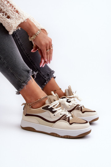 Scarpe modello sneakers con plateau Etnaria marrone 2