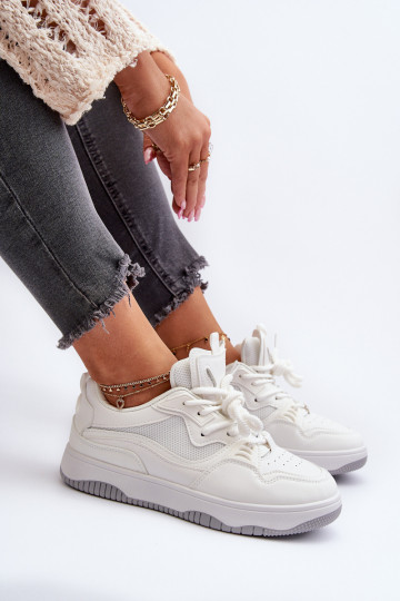Scarpe modello sneakers con plateau in colore bianco Etnaria 2