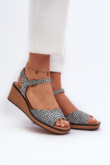 Sandali platform Sergio Leone SK303 Bianco-nero 2