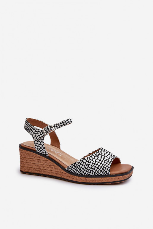 Sandali platform Sergio Leone SK303 Bianco-nero