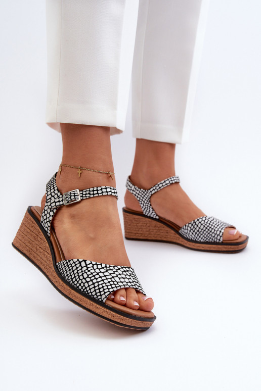 Sandali platform Sergio Leone SK303 Bianco-nero