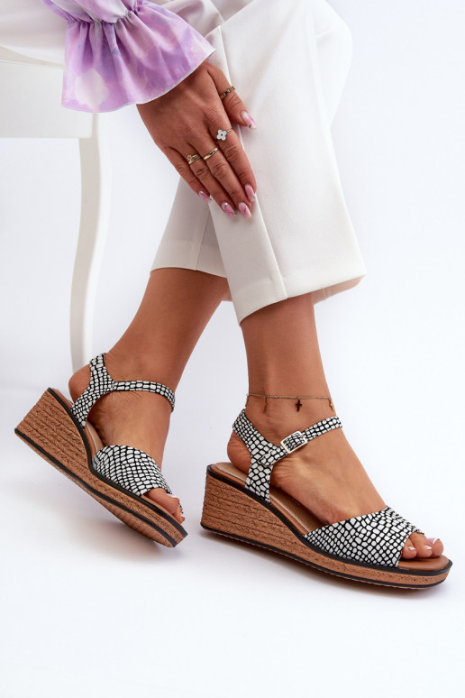 Sandali platform Sergio Leone SK303 Bianco-nero