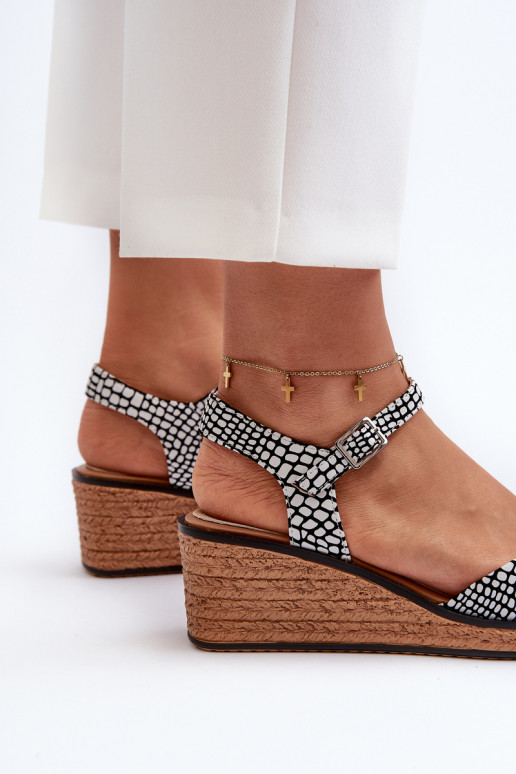 Sandali platform Sergio Leone SK303 Bianco-nero