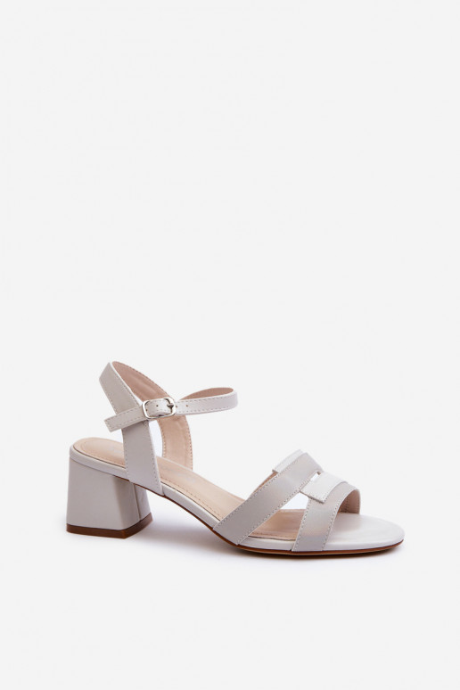 Sandali con tacco da donna realizzati in eco pelle Sergio Leone SK894 colore grigio