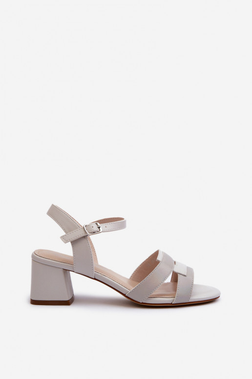 Sandali con tacco da donna realizzati in eco pelle Sergio Leone SK894 colore grigio