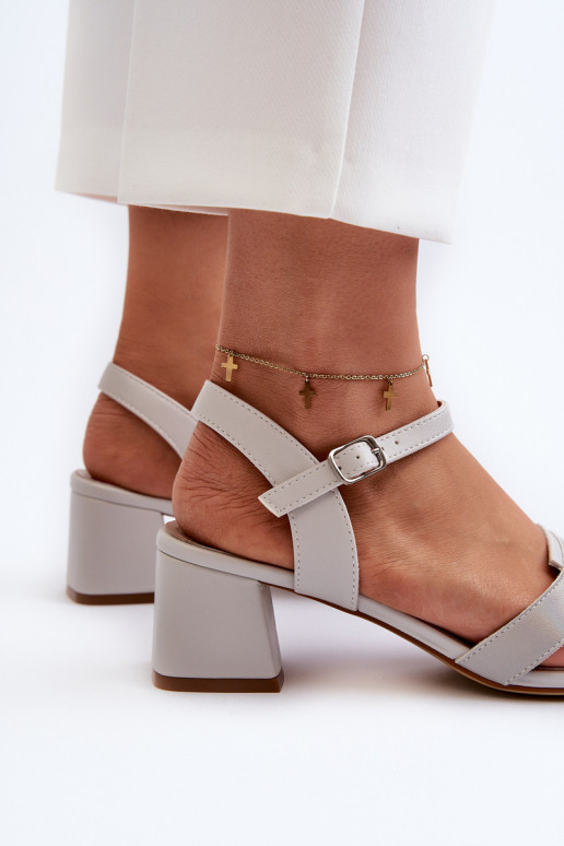 Sandali con tacco da donna realizzati in eco pelle Sergio Leone SK894 colore grigio