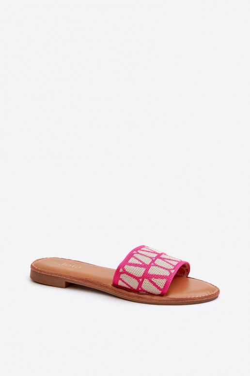 Infradito da donna con tacco largo rosa Traivea