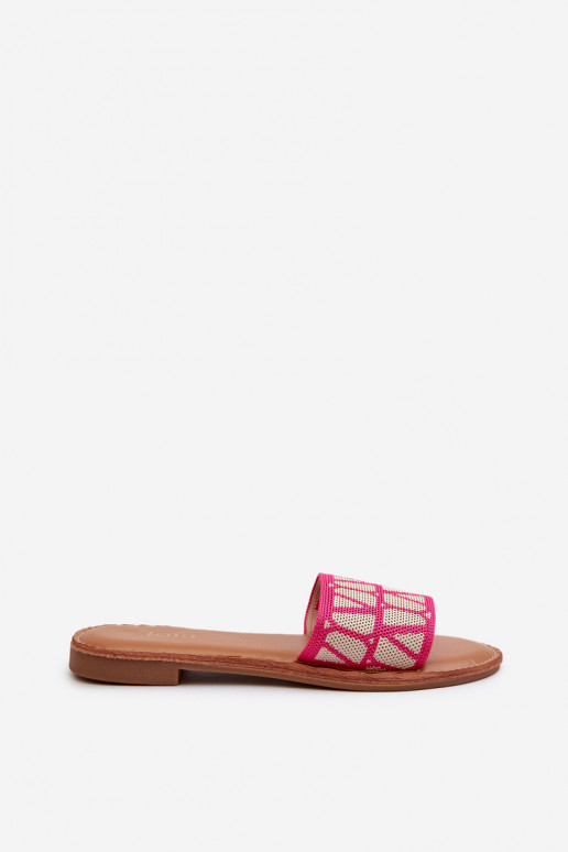 Infradito da donna con tacco largo rosa Traivea