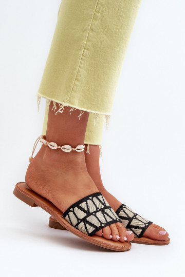 Infradito da donna con tacco largo in colore nero Traivea 2