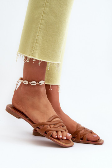 Ciabatte da donna Eko con tacco largo colore marrone Moldela 2