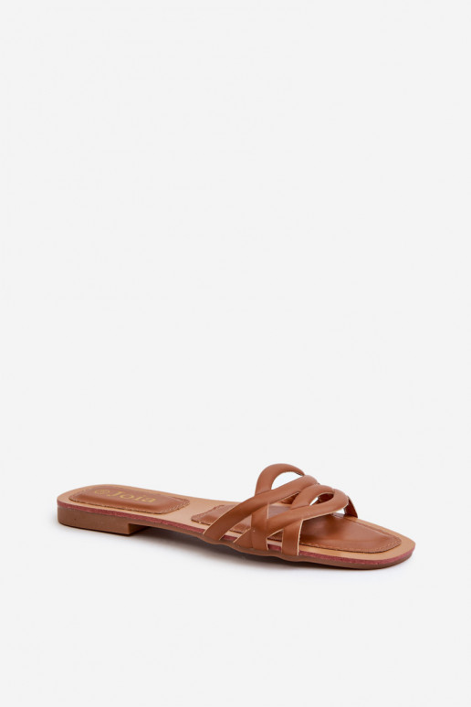 Ciabatte da donna Eko con tacco largo colore marrone Moldela Ciabatte da donna Eko con tacco largo colore marrone Moldela