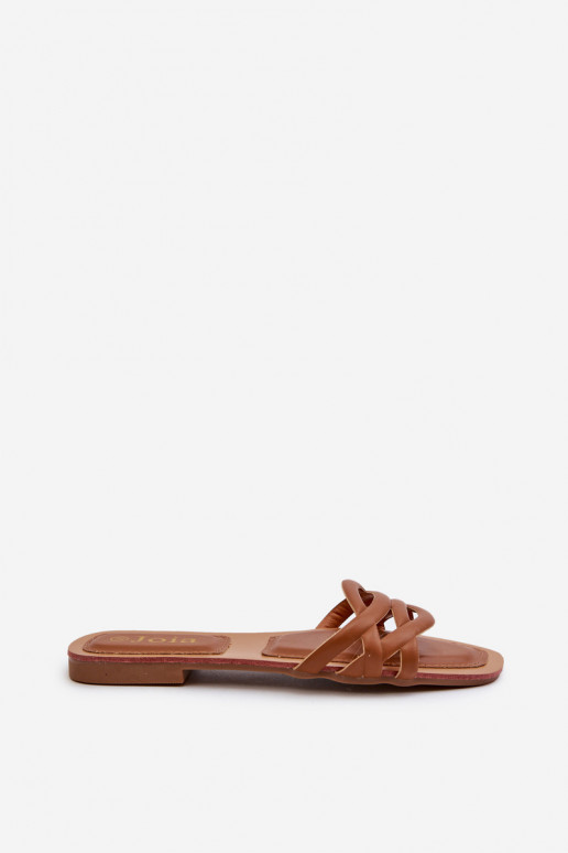 Ciabatte da donna Eko con tacco largo colore marrone Moldela Ciabatte da donna Eko con tacco largo colore marrone Moldela