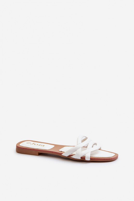 Ciabatte da donna Eko con tacco largo in colore bianco Moldela Ciabatte da donna Eko con tacco largo in colore bianco Moldela