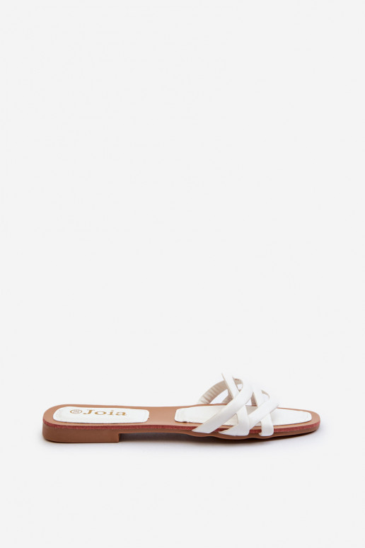 Ciabatte da donna Eko con tacco largo in colore bianco Moldela Ciabatte da donna Eko con tacco largo in colore bianco Moldela