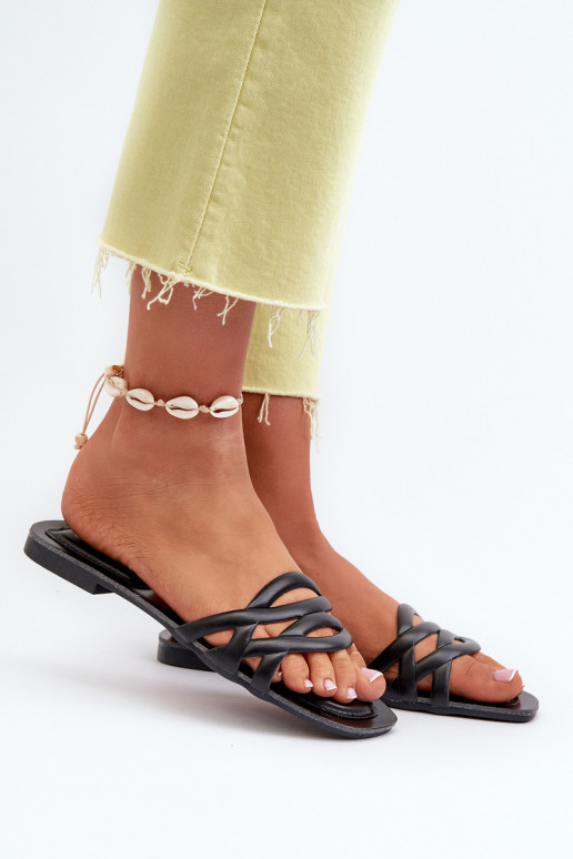 Ciabatte da donna Eko con tacco largo in colore nero Moldela Ciabatte da donna Eko con tacco largo in colore nero Moldela
