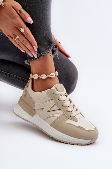 Scarpe modello sneakers realizzate in ecopelle Kaimans beige 2